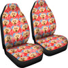 Poodle Dog On Hearts Print Car Seat Covers