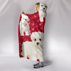 Maltese Dog On Red Print Hooded Blanket