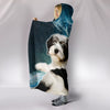 Polish Lowland Sheepdog Print Hooded Blanket