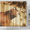 Red Brangus Cattle Print Shower Curtain