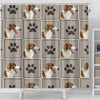 Borzoi Dog With Paws Print Shower Curtain