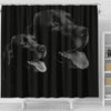 Black Labrador Dog Print Shower Curtain