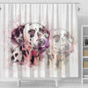 Dalmatian Dog Watercolor Art Print Shower Curtains