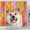 Cute Akita Inu Dog Print Shower Curtains