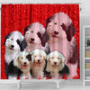 Old English Sheepdog Print Shower Curtains