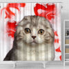 Scottish Fold Cat Print Shower Curtains