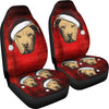 Pit Bull Terrier On Red Print Car Seat Covers