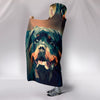 Rottweiler Dog Vector Art Print Hooded Blanket