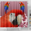 Scarlet macaw Parrot Print Shower Curtain