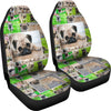 Cute Pug Dog Collage Print Car Seat Covers