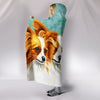 Papillon Dog Art Print Hooded Blanket