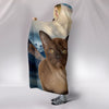 Cute Burmese Cat Print Hooded Blanket