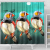 Zebra Finch Bird Art Print Shower Curtains