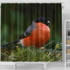 Lovely Bullfinch Bird Print Shower Curtains