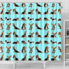 Basset Hound Dog Pattern Print Shower Curtains