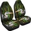 Grey heron Bird Print Car Seat Covers