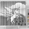 Cute Unicorn Print Shower Curtain