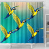 Blue And Yellow Macaw Parrot Print Shower Curtains