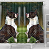 Boston Terrier Dog Paint Art Print Shower Curtains