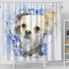 Chihuahua Dog Vintage Art Print Shower Curtains