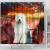 Old English Sheepdog Print Shower Curtains