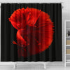 Red Siamese Fighting Fish (Betta Fish) Print Shower Curtains