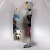 Samoyed Dog Print Hooded Blanket