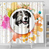 Colorful Aidi Dog Print Shower Curtain