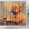 Dogue De Bordeaux (Bordeaux Mastiff) Puppy Print Shower Curtains