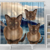 Burmese Cat Print Shower Curtains