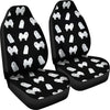 American Eskimo Dog Pattern On Black Print Car Seat Covers