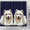 Cute Samoyed Dog Print Shower Curtains