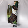 Boston Terrier Dog Art Print Hooded Blanket