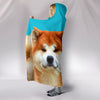 Cute Akita Dog Print Hooded Blanket