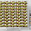 Shetland Sheepdog Pattern Print Shower Curtains