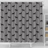 Curly Coated Retriever Dog Pattern Print Shower Curtains