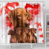 Cute Vizsla Print Shower Curtains