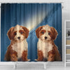 Cute Cavapoo Print Shower Curtains