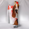 Basset Hound On Red Print Hooded Blanket