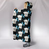 Maltese Dog Pattern Print Hooded Blanket