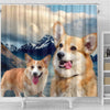 Pembroke Welsh Corgi Print Shower Curtains