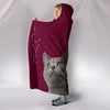 Chartreux Cat Print Hooded Blanket