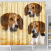 Cute American Foxhound Print Shower Curtains