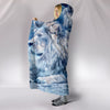 Snowy Lion Print Hooded Blanket