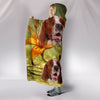 Lovely Irish Red and White Setter Dog Print Hooded Blanket