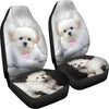 Cute Maltese Dog Print Car Seat Covers