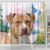 American Staffordshire Terrier Print Shower Curtains