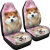 Akita Dog On Pink Print Car Seat Covers