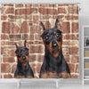 Miniature Pinscher Print Shower Curtains