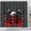 Gun And Skull Print Shower Curtains